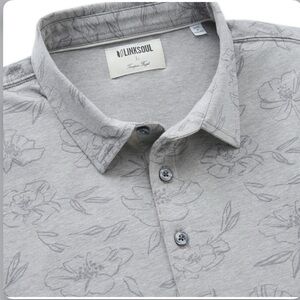 LinkSoul Men’s Rose print golf shirt, Size XL, NWOT,